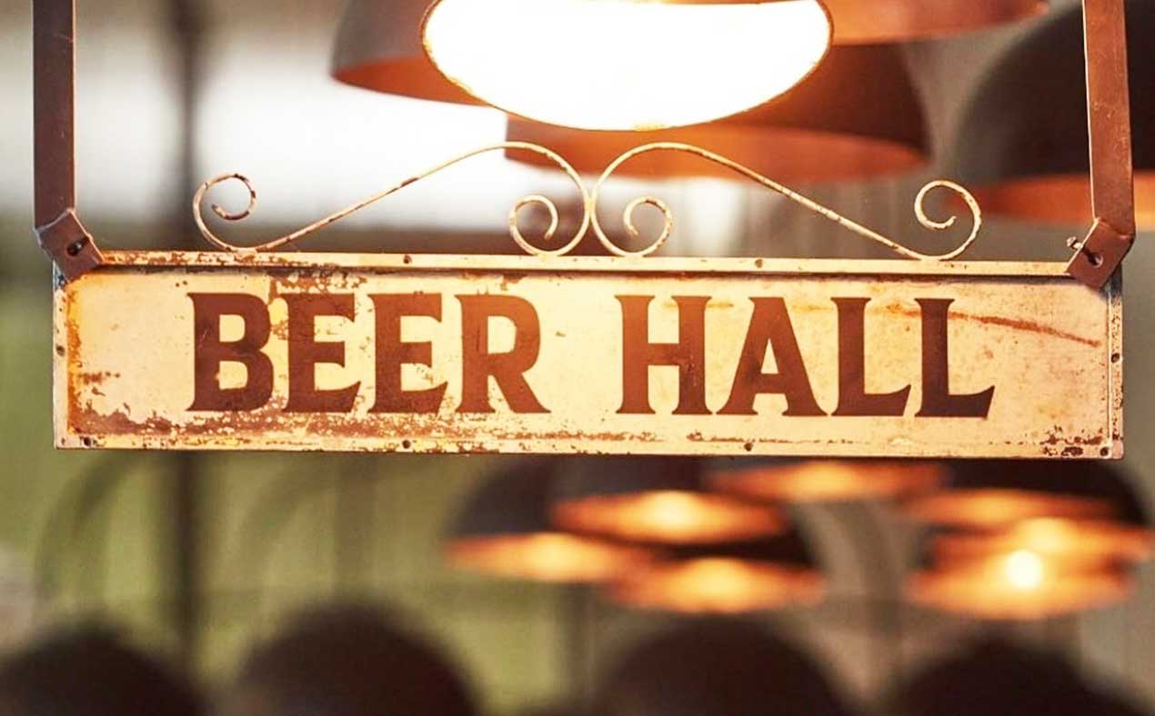 Beer Hall sign at the Matilda Bay Brewery in Victoria.