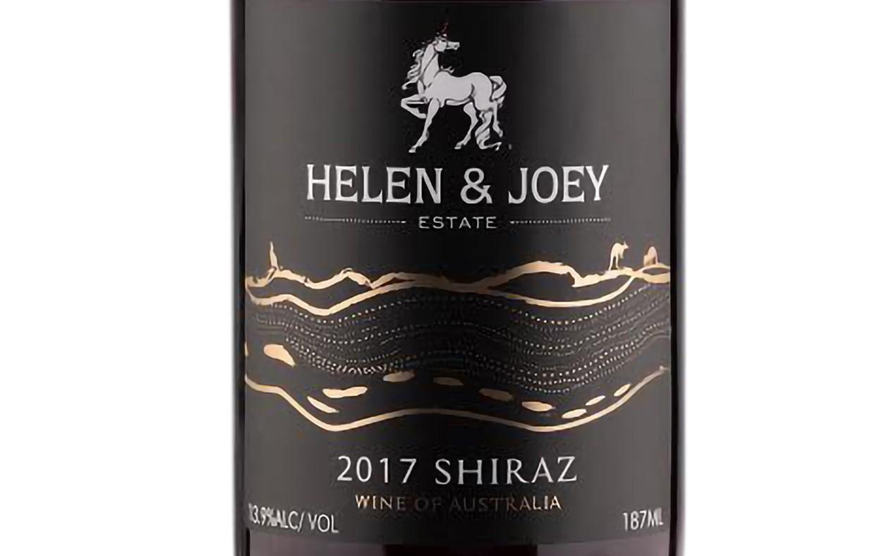 Helen & Joey Estate 2017 Shiraz wine label design.